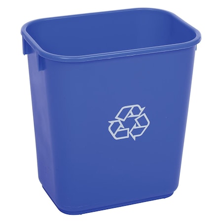 Plastic Recycling Wastebasket, 13-5/8 Qt., Blue